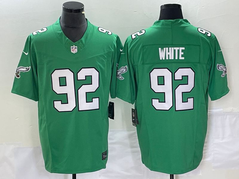 Men Philadelphia Eagles #92 White Green Nike Throwback Vapor Limited NFL Jersey->philadelphia eagles->NFL Jersey
